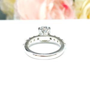 Oval CZ Pave Sterling Silver Engagement Ring Optional Matching Band
