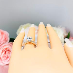 Oval CZ Pave Sterling Silver Engagement Ring Optional Matching Band