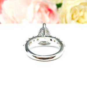 Pear CZ Pave Sterling Silver Engagement Ring Optional Matching Band