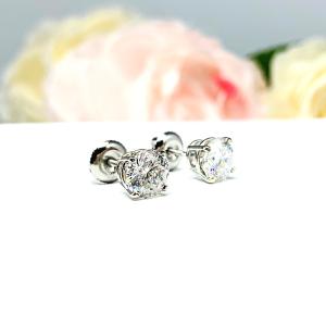 Round Portuguese Cut Moissanite Stud Earrings - 14k white gold screw back settings - Authentic stones 2 ct total -   FREE 3RD DAY UPS
