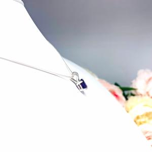 African Amethyst Oval Sterling Silver Pendant Natural Necklace February Birthstone
