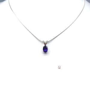 African Amethyst Oval Sterling Silver Pendant Natural Necklace February Birthstone