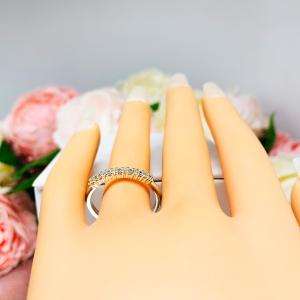 Round Near Colorless CZ Wedding Band 2mm Seven Stone