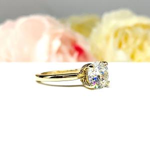 Round Near Colorless CZ Engagement Ring