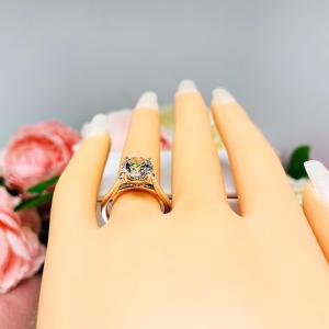Round CZ Sterling Silver Engagement Ring Basket Cathedral Setting