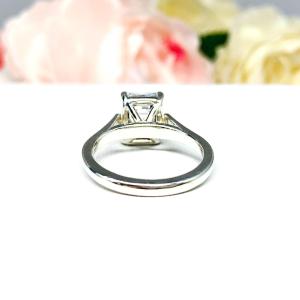 Emerald CZ Engagement Ring Cathedral Setting