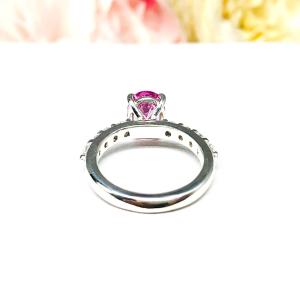 Lab Pink Sapphire Oval Engagement Ring CZ Pave Accents Sterling Silver Optional Matching Band