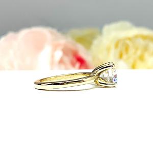 Round Near Colorless CZ Engagement Ring