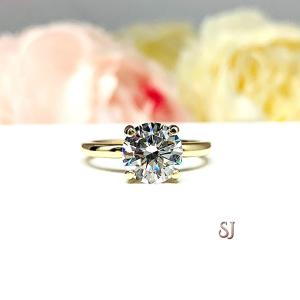 Round Near Colorless CZ Engagement Ring