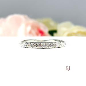 Round Moissanite Wedding Band -  2.5mm authentic moissanites - Sterling silver half-eternity setting