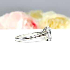 Radiant CZ Engagement Ring Cathedral Setting
