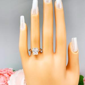 Radiant CZ Engagement Ring Cathedral Setting