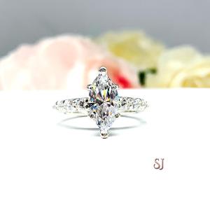 Marquise CZ Pave Engagement Ring Sterling Silver Ring Set Optional Matching Band