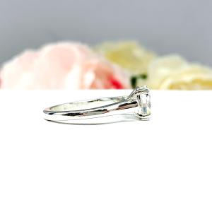 Oval CZ Sterling Silver Cathedral Engagement Ring