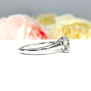 Round CZ Sterling Silver Engagement Ring Basket Cathedral Setting