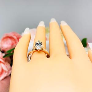 Marquise CZ Engagement Ring 6 prong Sterling Silver Cathedral Near Colorless CZ