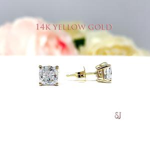 Cushion Cut Cubic Zirconia Stud Earrings