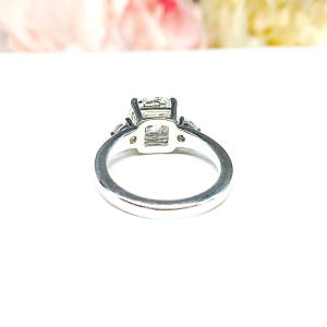 Cushion CZ 8mm Round Accents Engagement Ring White or Near Colorless