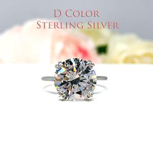 Round 11mm CZ Engagement Ring 5 Carats Split Prong Cathedral