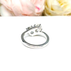 Round CZ 2 Stone Engagement Ring 6mm Toi Et Moi You and Me Near Colorless or White CZs