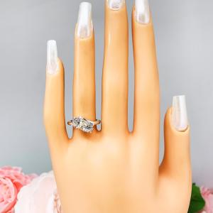 Round CZ 2 Stone Engagement Ring 6mm Toi Et Moi You and Me Near Colorless or White CZs