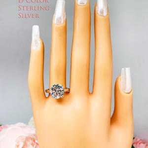 Round 11mm CZ Engagement Ring 5 Carats Split Prong Cathedral