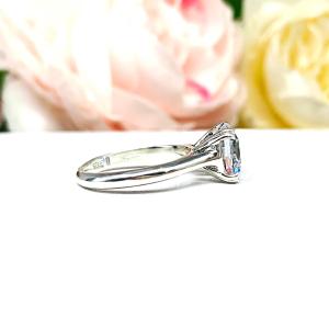 Old Mine Cut 8mm CZ Split Prong Engagement Ring