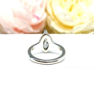 Marquise CZ Engagement Ring Curved Band Sterling Silver Near Colorless CZ
