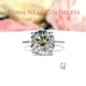 Round CZ Claw Prong Engagement Ring Near Colorless or White CZ