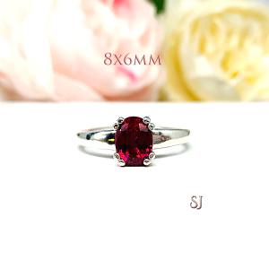 Lab Created Ruby Oval Sterling Silver Ring Double Prong