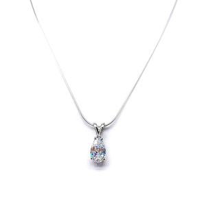 Pear-Cut CZ Pendant • 11x7mm, Sterling Silver