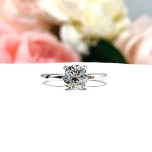 Round Cubic Zirconia Engagement Ring – 5mm-9mm, Sterling Silver