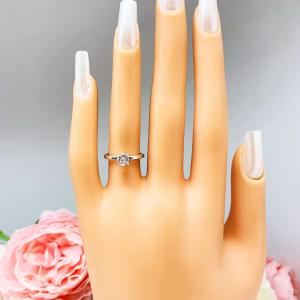 Round Cubic Zirconia Engagement Ring – 5mm-9mm, Sterling Silver