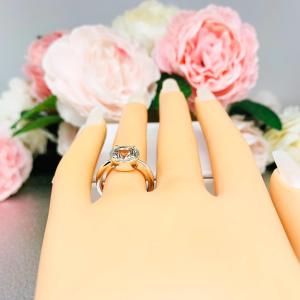 White Topaz Round Engagement Ring – 6mm - 10mm, Sterling Silver, Bezel