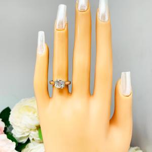 Cushion Cut CZ Engagement Ring – 7mm, 8mm, Sterling Silver, Double Prong