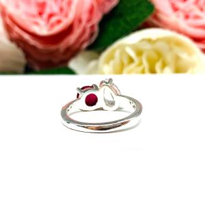 Pear-Cut CZ & Round Lab Ruby Toi Et Moi Ring • Sterling Silver