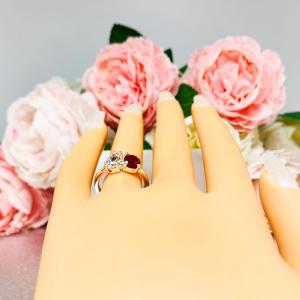 Pear-Cut CZ & Round Lab Ruby Toi Et Moi Ring • Sterling Silver