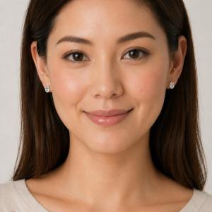 A man wearing 8x6mm oval white topaz stud earrings. Model image for size and styling reference — not a photo of the actual earrings.