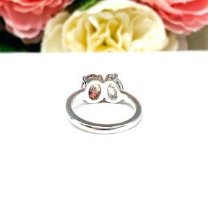 Pear & Oval-Cut CZ Toi Et Moi Ring • Morganite Pink, Sterling Silver