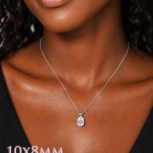 Oval-Cut CZ Pendant or Necklace • 8x6mm—14x10mm, Sterling Silver