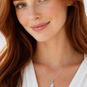 Pear-Cut White Topaz Pendant Necklace • 9x6mm—12x8mm, Sterling Silver