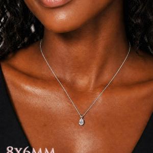 Oval-Cut CZ Pendant or Necklace • 8x6mm—14x10mm, Sterling Silver