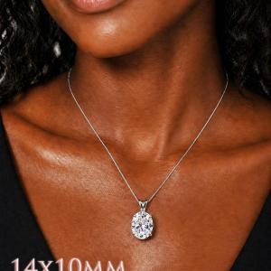 Oval-Cut CZ Pendant or Necklace • 8x6mm—14x10mm, Sterling Silver