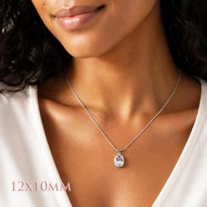 Oval-Cut White Topaz Pendant or Necklace • 8x6mm—14x10mm, Sterling Silver