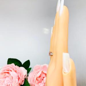 Oval-Cut Pink Peach Lab Padparadscha Sapphire Ring • 8x6mm, Sterling Silver, Size 5.5