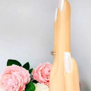 Cushion-Cut Peach Morganite Ring • 8mm, Sterling Silver, Size 5.25