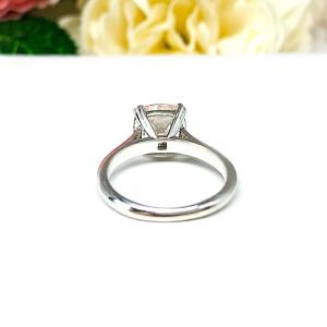 Cushion-Cut Peach Morganite Ring • 8mm, Sterling Silver, Size 5.25