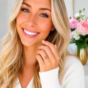 Cushion-Cut Peach Morganite Ring • 8mm, Sterling Silver, Size 5.25