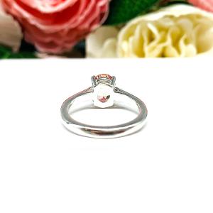 Oval-Cut Pink Peach Lab Padparadscha Sapphire Ring • 8x6mm, Sterling Silver, Size 5.5