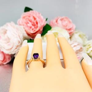 Oval-Cut African Amethyst Solitaire Ring • 7x5mm—9x7mm, Sterling Silver